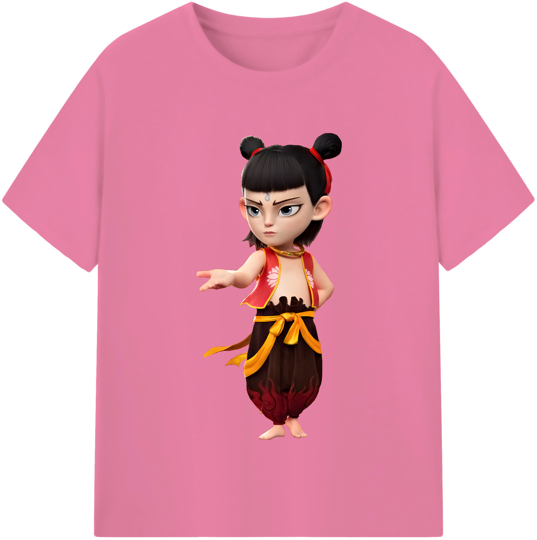 （画像用） Ne Zha 2 ナタ 魔童の大暴れ 綿100％半袖Tシャツ（フロントプリント）